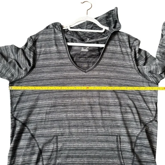 Champion Black and White Grey Performance Striped Hoodie Size XL Activewear - Picture 8 of 12